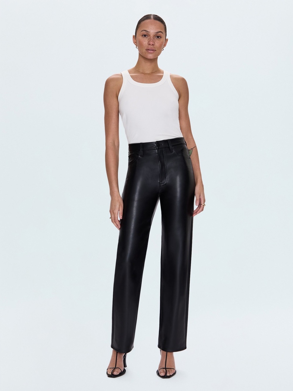 Pistola Cassie Super High Rise Straight Pant - Onyx Faux Leather Pants  Size 29